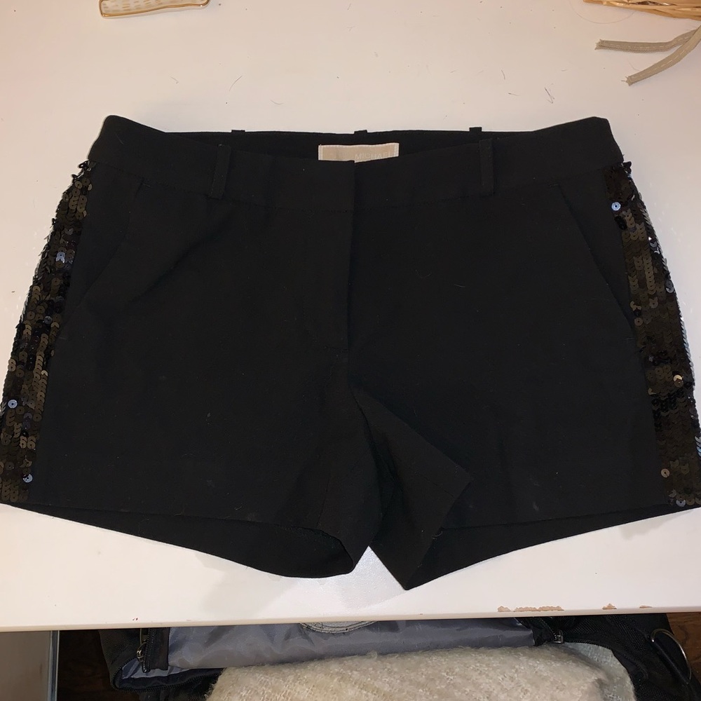 Black Michael Kors shorts with sequin accent